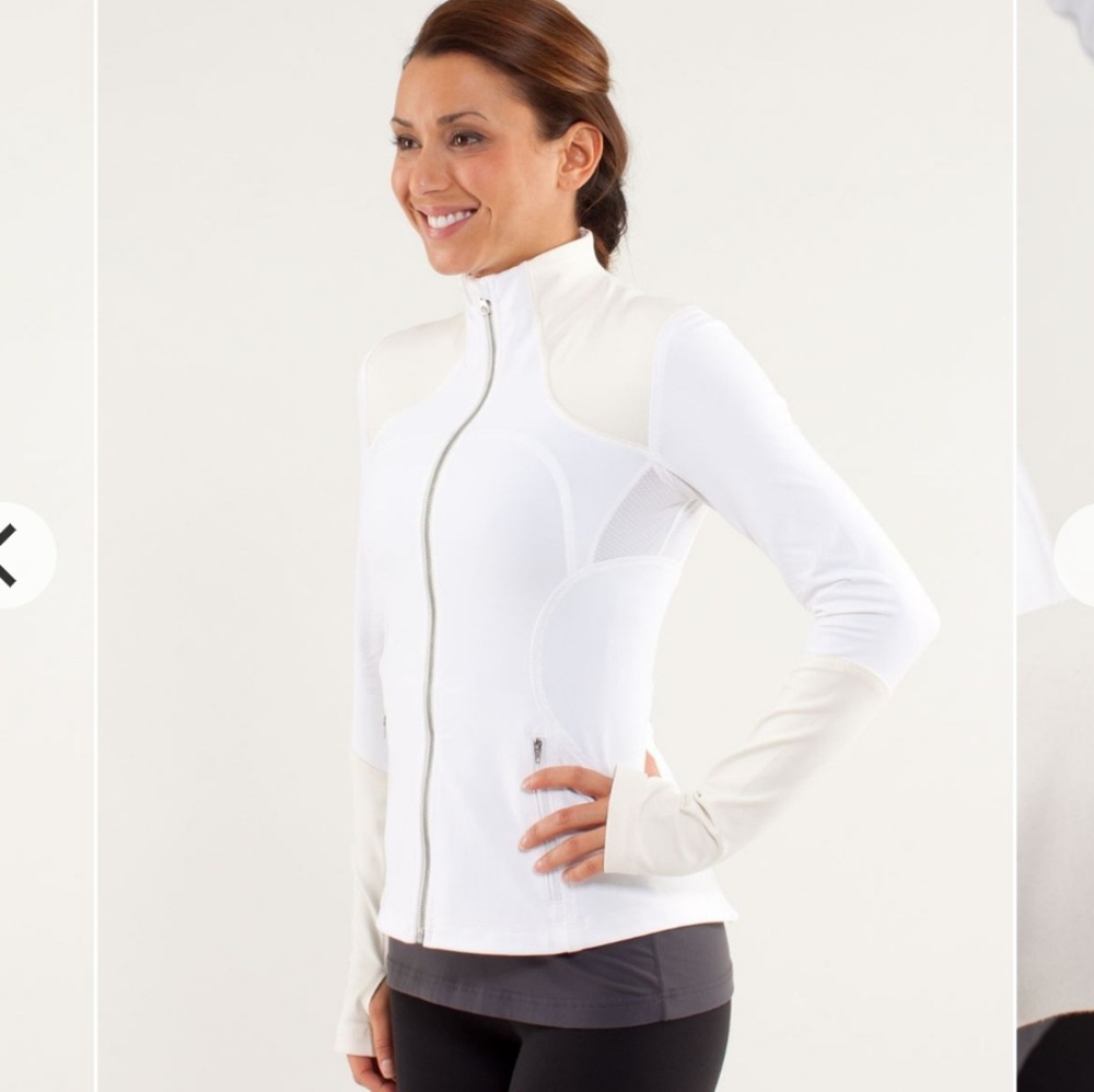 Lululemon forme jacket brushed polar creme white